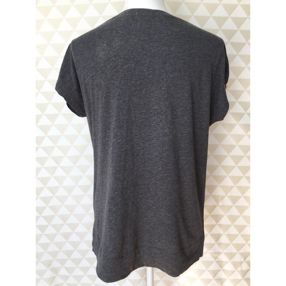 Gray 100% Cotton Top w/Exposed Zipper - Picture 4 of 5